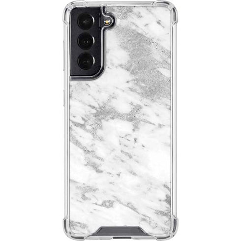 Silver Marble Galaxy S22 Clear Case