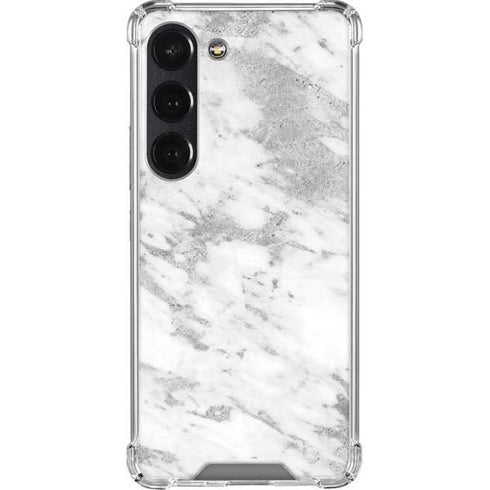 Silver Marble Galaxy S23 Clear Case