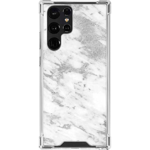 Silver Marble Galaxy S24 Ultra Clear Case