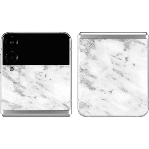 Silver Marble Galaxy Z Flip4 5G Skin