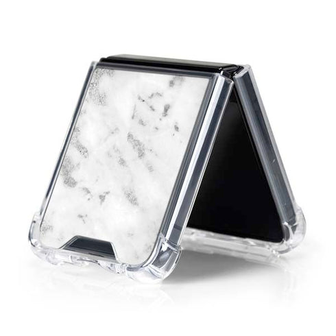 Silver Marble Galaxy Z Flip5 5G Clear Case