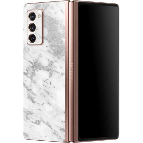 Silver Marble Galaxy Z Fold2 5G Skin
