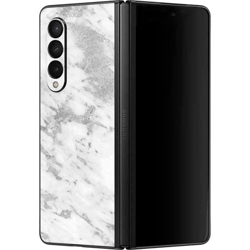 Silver Marble Galaxy Z Fold3 5G Skin