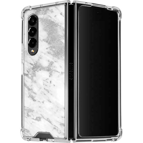 Silver Marble Galaxy Z Fold4 5G Clear Case
