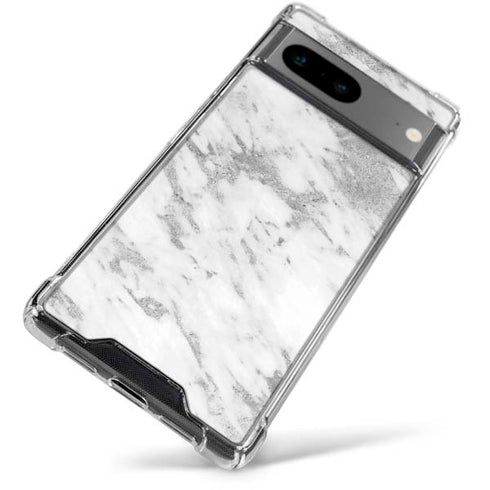 Silver Marble Google Pixel 8 Clear Case