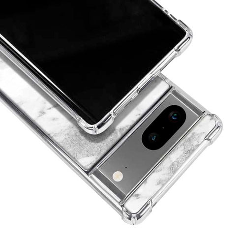 Silver Marble Google Pixel 8 Clear Case