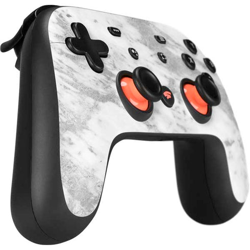 Silver Marble Google Stadia Controller Skin