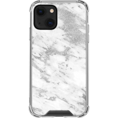 Silver Marble iPhone 14 Plus Clear Case
