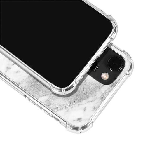 Silver Marble iPhone 14 Plus Clear Case