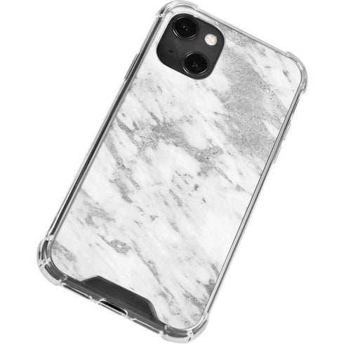 Silver Marble iPhone 14 Plus Clear Case