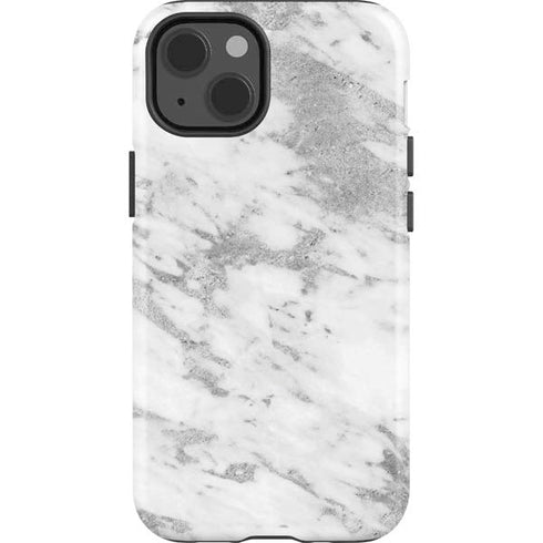 Silver Marble iPhone 15 Impact Case