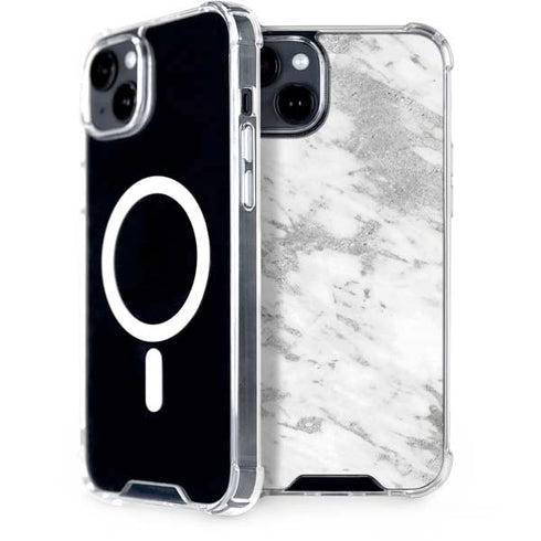 Silver Marble iPhone 15 Plus MagSafe Case