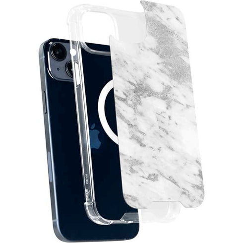 Silver Marble iPhone 14 Plus MagSafe Case