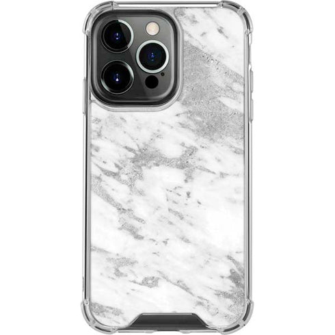 Silver Marble iPhone 14 Pro Clear Case
