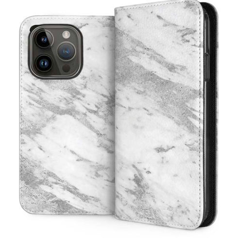 Silver Marble iPhone 14 Pro Folio Case
