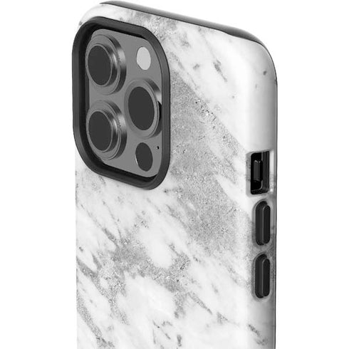 Silver Marble iPhone 15 Pro Impact Case