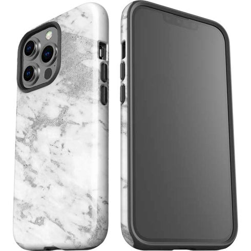 Silver Marble iPhone 15 Pro Impact Case