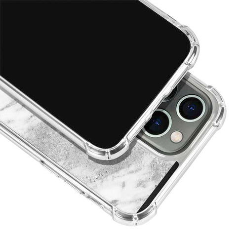 Silver Marble iPhone 15 Pro Max Clear Case