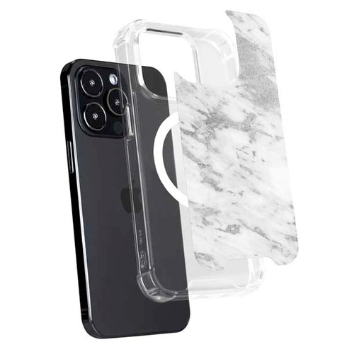 Silver Marble iPhone 15 Pro Max MagSafe Case