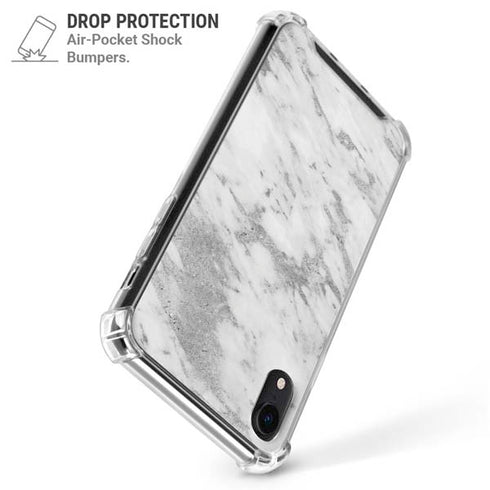 Silver Marble iPhone XR Clear Case