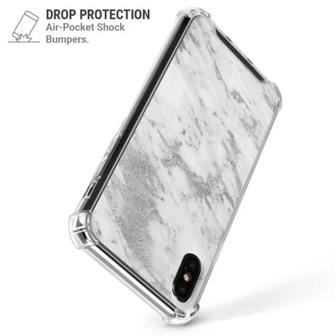 Silver Marble iPhone XS Max Clear Case