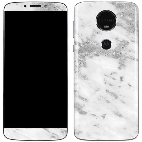 Silver Marble Moto E5 Plus Skin