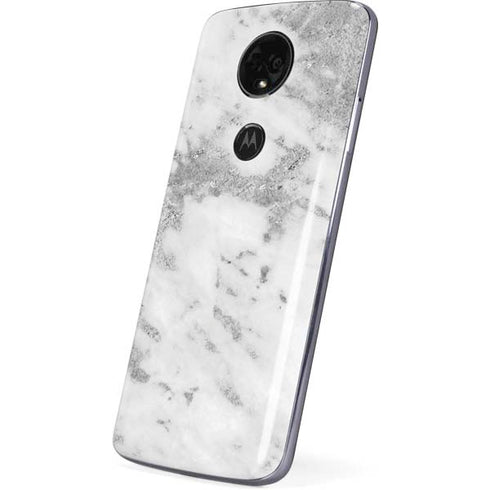 Silver Marble Moto E5 Plus Skin