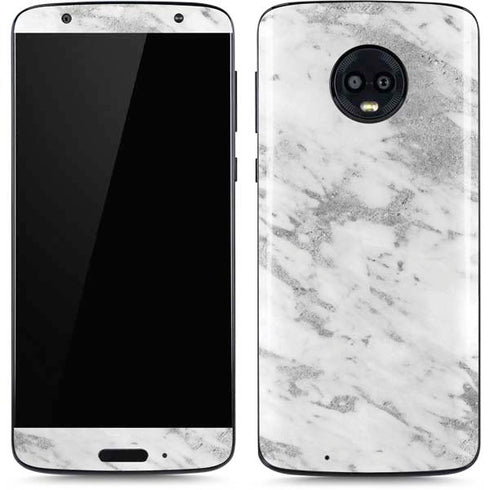 Silver Marble Moto G6 Skin