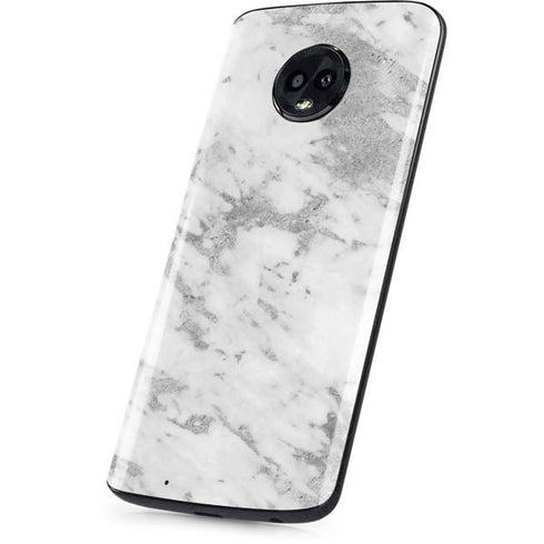 Silver Marble Moto G6 Skin