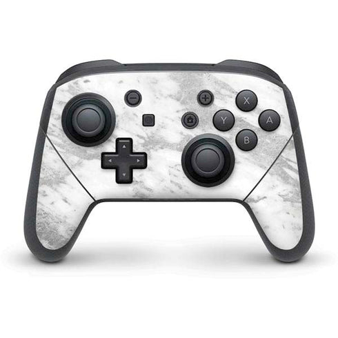 Silver Marble Nintendo Switch Pro Controller Skin