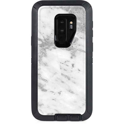 Silver Marble Otterbox Defender Galaxy Skin