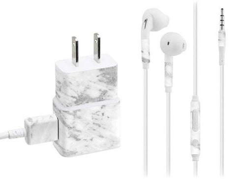 Silver Marble Phone Charger Skin