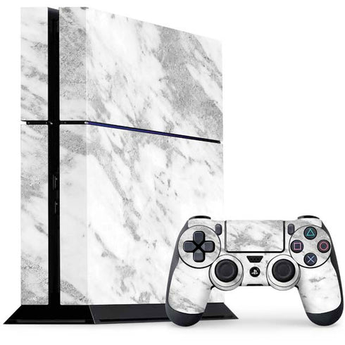 Silver Marble PS4 Console and Controller Bundle Skin