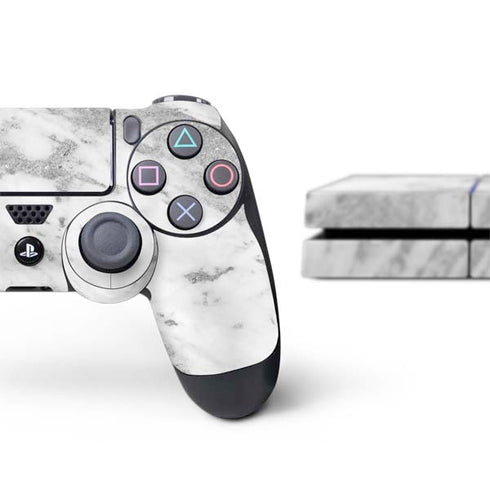 Silver Marble PS4 Console and Controller Bundle Skin