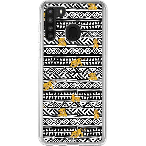Disney The Lion King Simba Tribal Print Galaxy A21 Clear Case