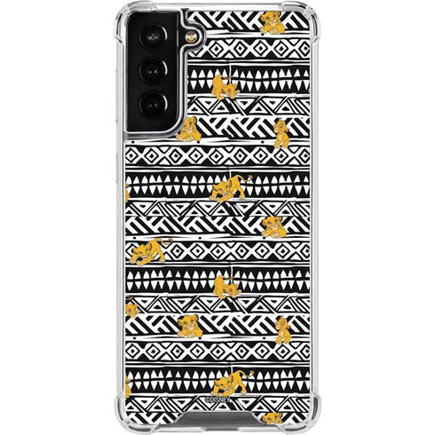 Disney The Lion King Simba Tribal Print Galaxy S21 FE Clear Case