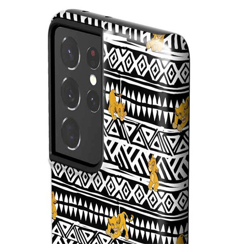 Disney The Lion King Simba Tribal Print Galaxy S21 Ultra 5G Pro Case