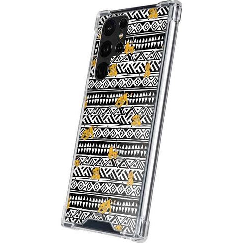 Disney The Lion King Simba Tribal Print Galaxy S22 Ultra Clear Case