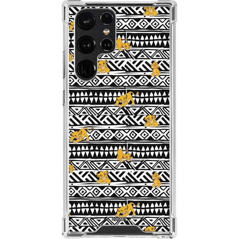 Disney The Lion King Simba Tribal Print Galaxy S24 Ultra Clear Case