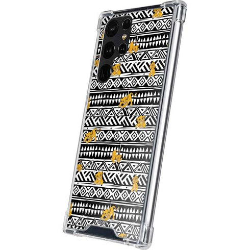 Disney The Lion King Simba Tribal Print Galaxy S24 Ultra Clear Case