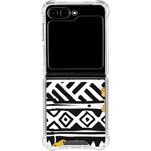 Disney The Lion King Simba Tribal Print Galaxy Z Flip5 5G Clear Case