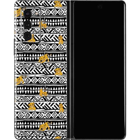 Disney The Lion King Simba Tribal Print Galaxy Z Fold2 5G Skin
