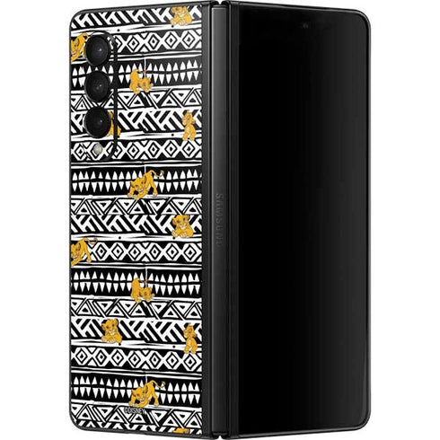 Disney The Lion King Simba Tribal Print Galaxy Z Fold3 5G Skin