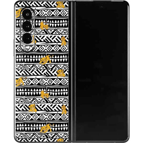 Disney The Lion King Simba Tribal Print Galaxy Z Fold3 5G Skin