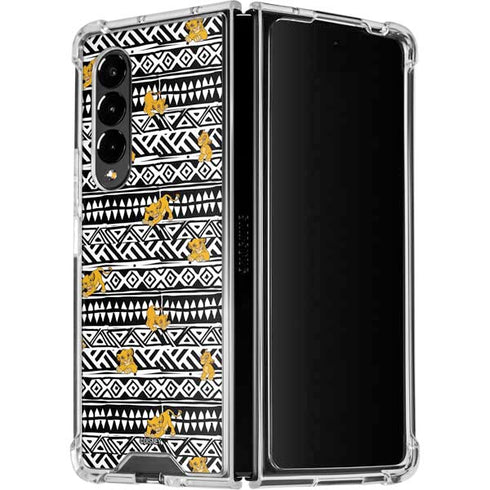 Disney The Lion King Simba Tribal Print Galaxy Z Fold4 5G Clear Case