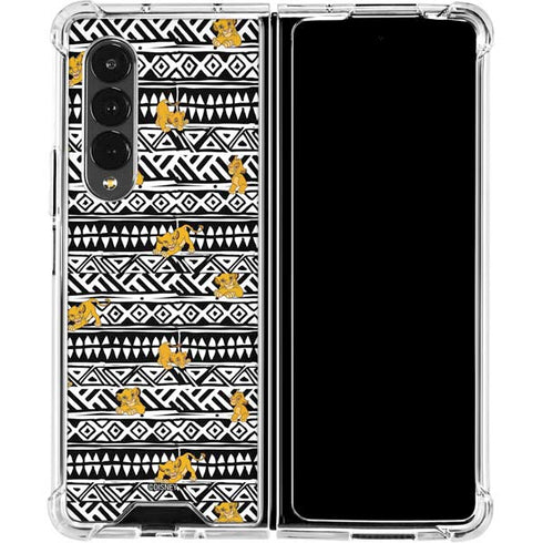 Disney The Lion King Simba Tribal Print Galaxy Z Fold4 5G Clear Case