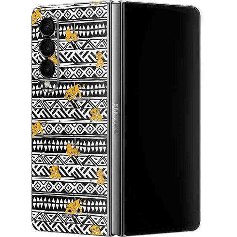 Disney The Lion King Simba Tribal Print Galaxy Z Fold4 5G Skin