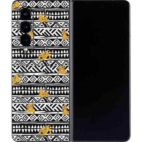 Disney The Lion King Simba Tribal Print Galaxy Z Fold4 5G Skin