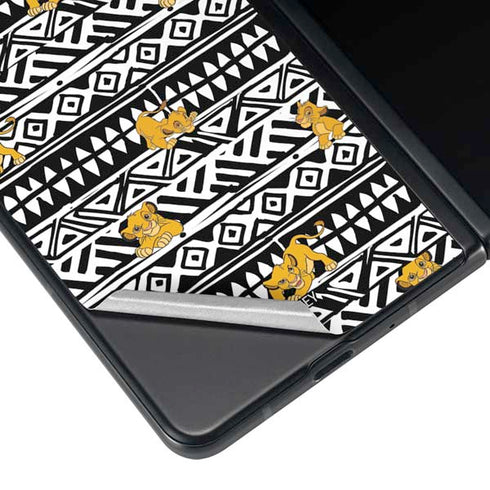 Disney The Lion King Simba Tribal Print Galaxy Z Fold4 5G Skin