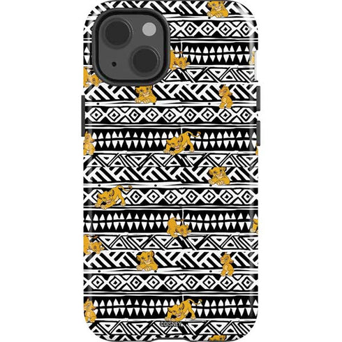 Disney The Lion King Simba Tribal Print iPhone 15 Impact Case